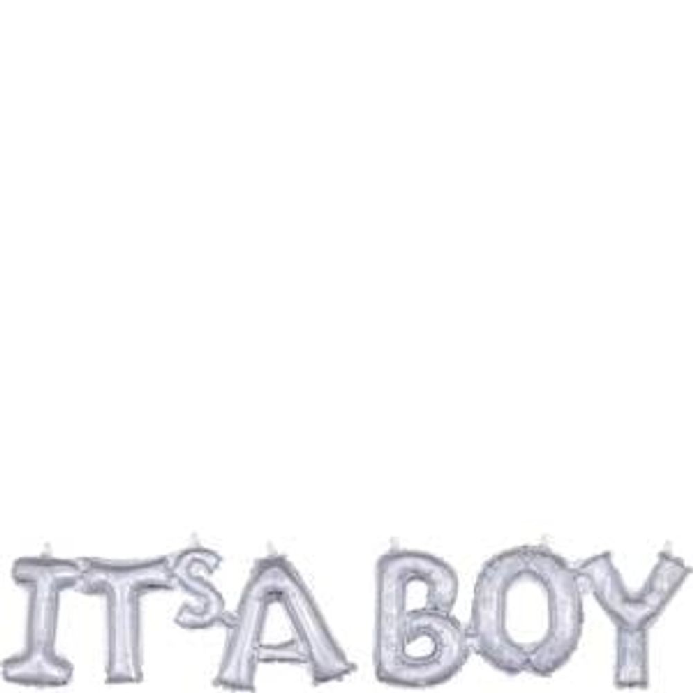 Block Phrase "It's A Boy" Holographic Foil Balloon (1ct)