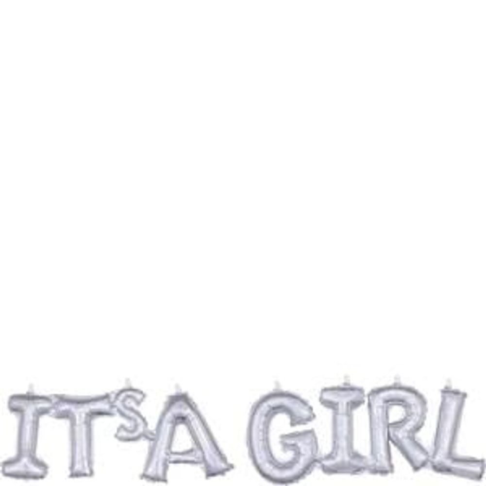 Block Phrase "It's A Girl" Holographic Foil Balloon (1ct)