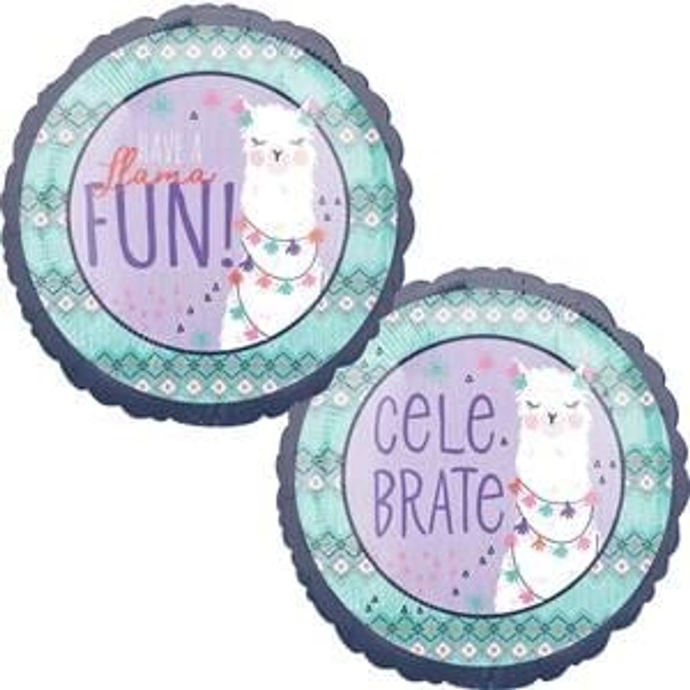 Llama Fun Foil Balloon, 18"