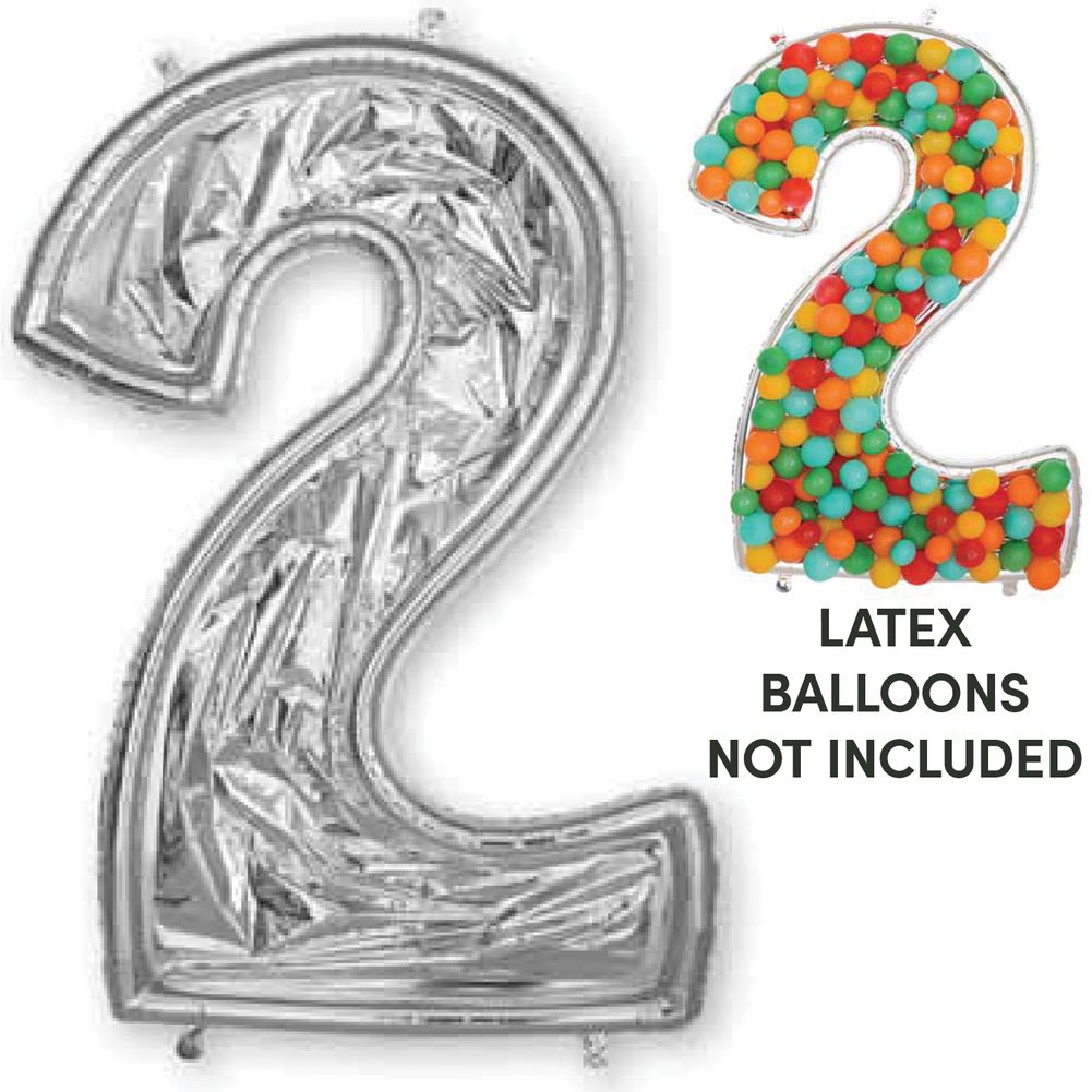 BalloonFormz Number 2 Silver