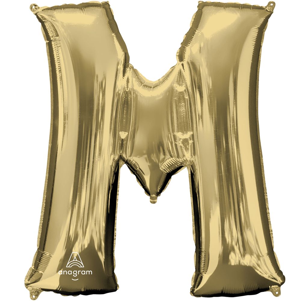 34" Letter M White Gold Foil Balloon (1ct)