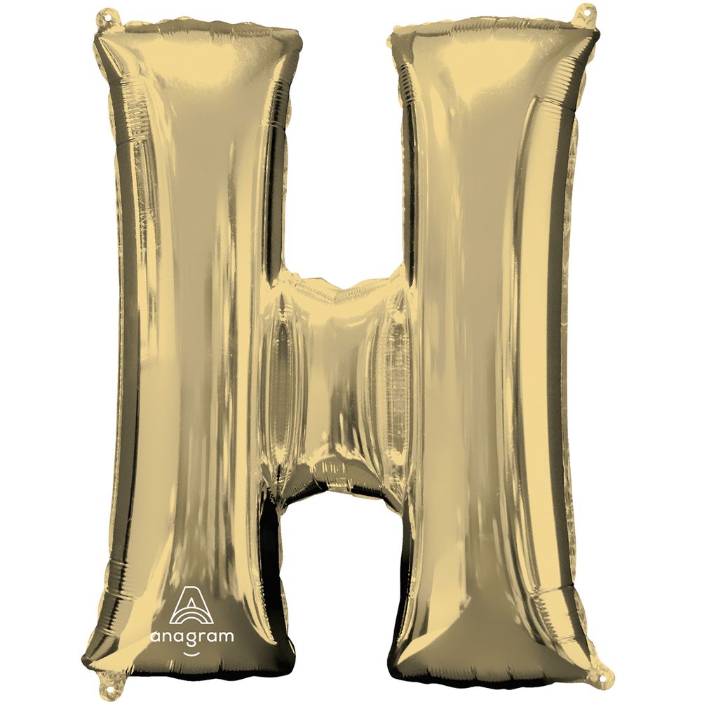 34" Letter H White Gold Foil Balloon (1ct)