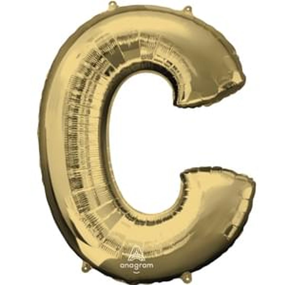 34" Letter C White Gold Foil Balloon (1ct)