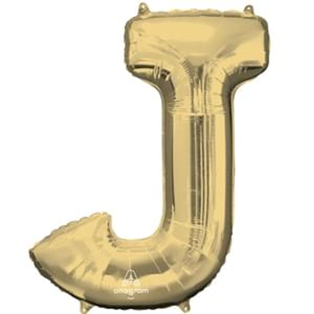 34" Letter J White Gold Foil Balloon (1ct)