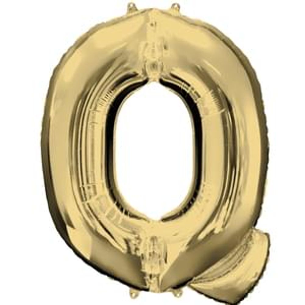 34" Letter Q White Gold Foil Balloon (1ct)