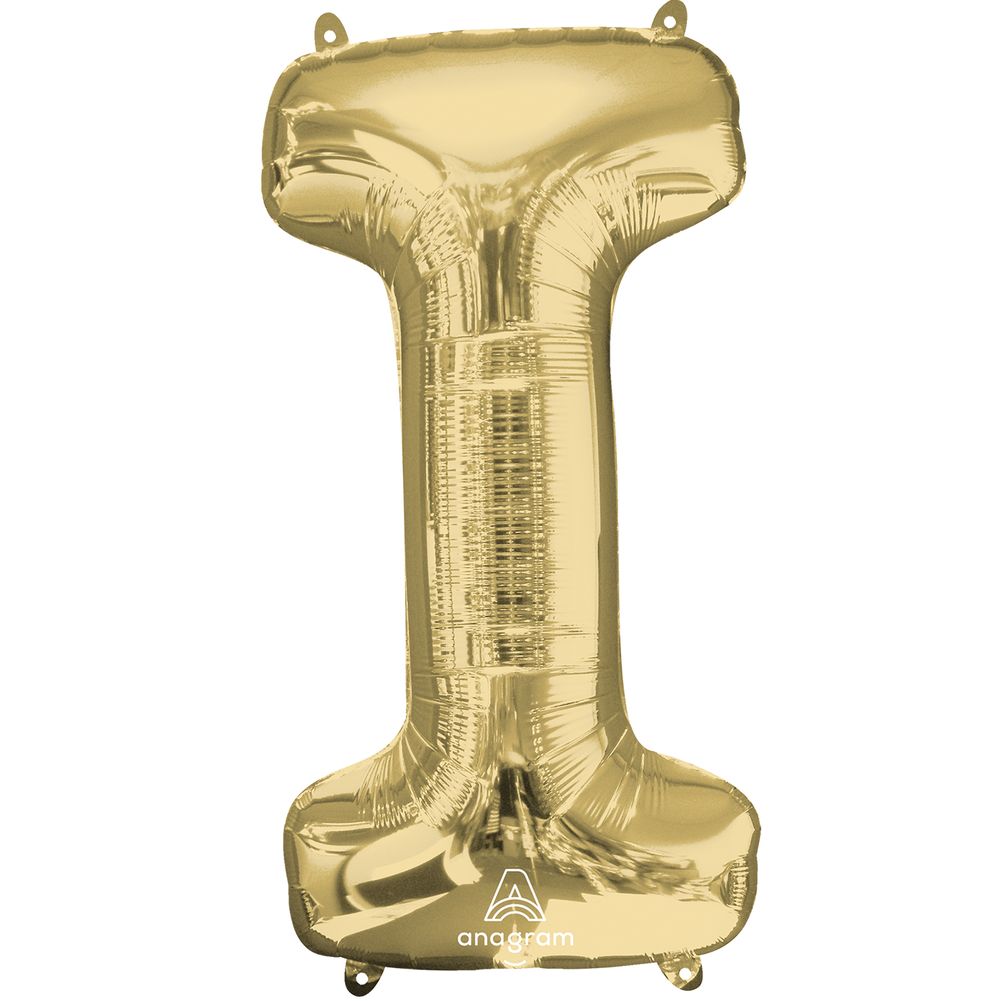 34" Letter I White Gold Foil Balloon (1ct)