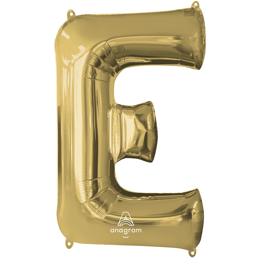 34" Letter E White Gold Foil Balloon (1ct)