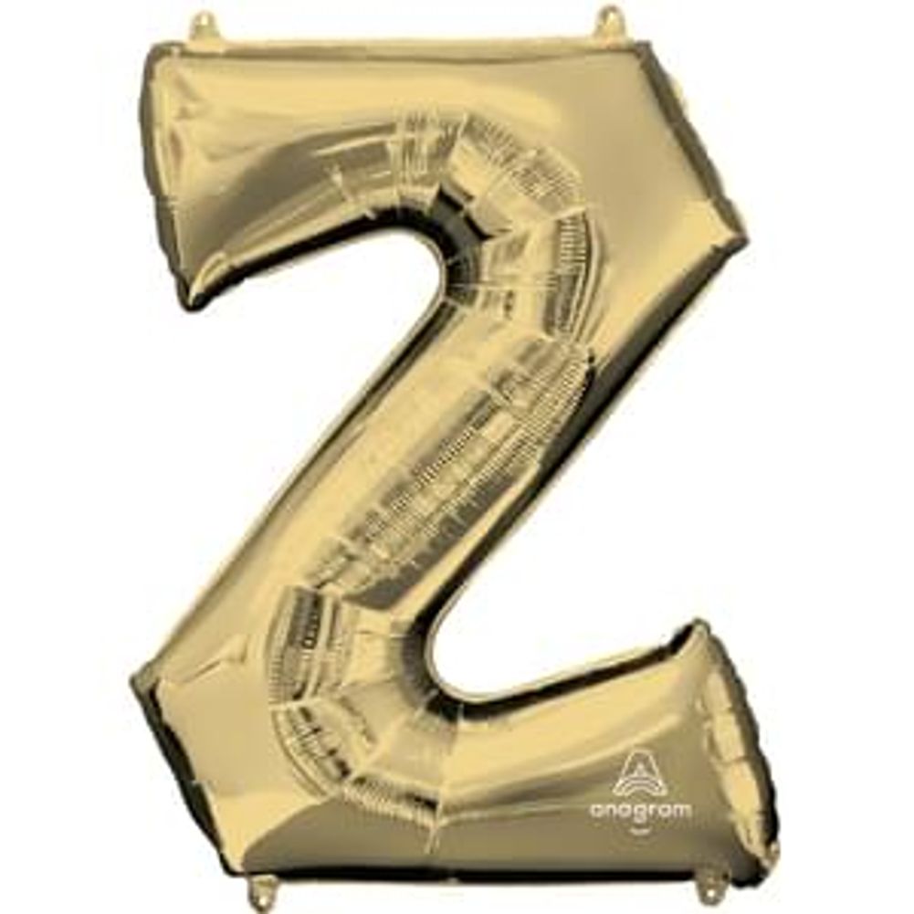 34" Letter Z White Gold Foil Balloon (1ct)