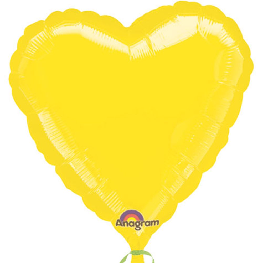 18" Metallic Yellow Heart Anagram Balloon (1 ct)