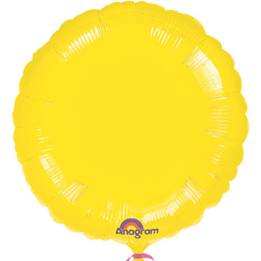 18" Metallic Yellow Round Anagram Balloon (1 ct)