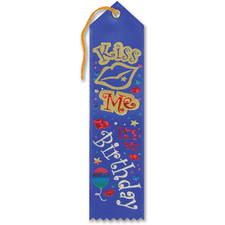 Kiss Me, It's My Birthday Award Ribbon