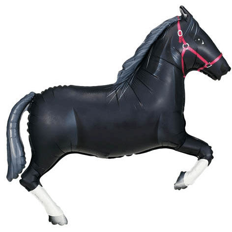 43" Black Horse Helium Shape