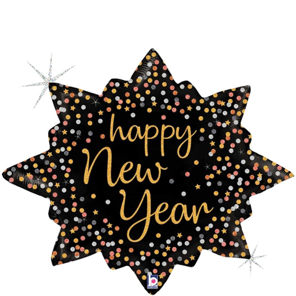 32" New Year Confetti Burst Glitter Holographic (1ct)