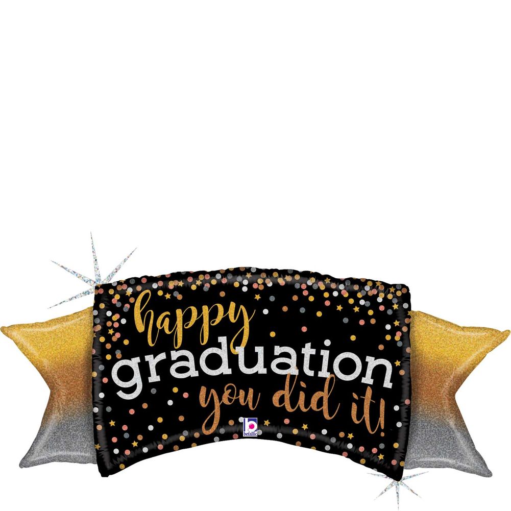 46" METALLIC OMBRE GRADUATION GLITTER HOLOGRAPHIC SHAPE
