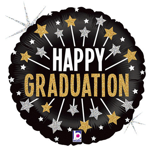 18" Glittering Graduation Stars Foil Balloon