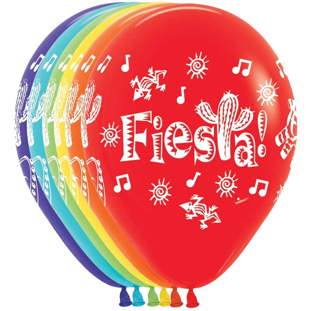 11" It's a Fiesta Around Latex Balloons (50ct)