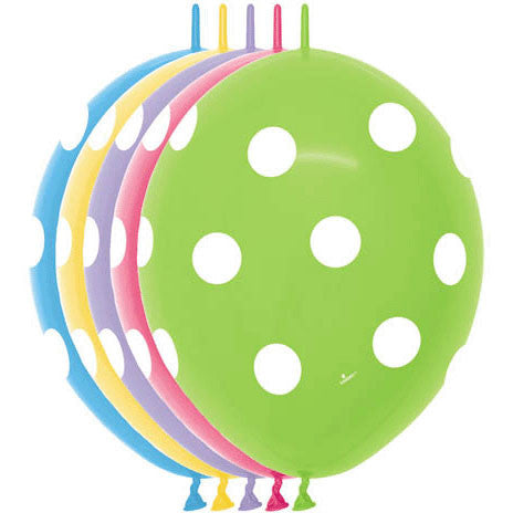 12" Polka Dots Link-o-loon (50/bag)