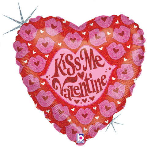 18" Kiss Me Valentine Holographic