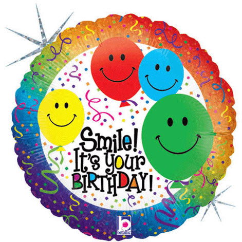 18" Smile! It's Your Birthday Holographic