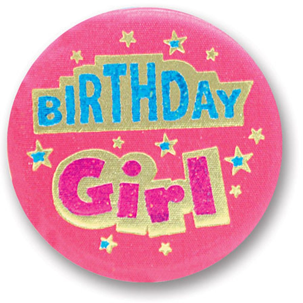 Birthday Girl Satin Button