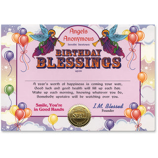 Birthday Blessings Certificate Greeting