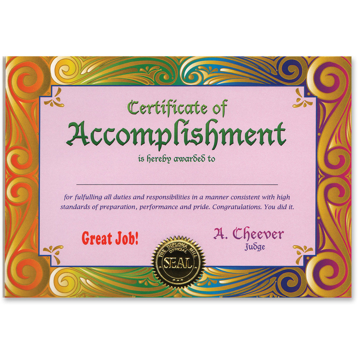 Certificate Of Accomplishment