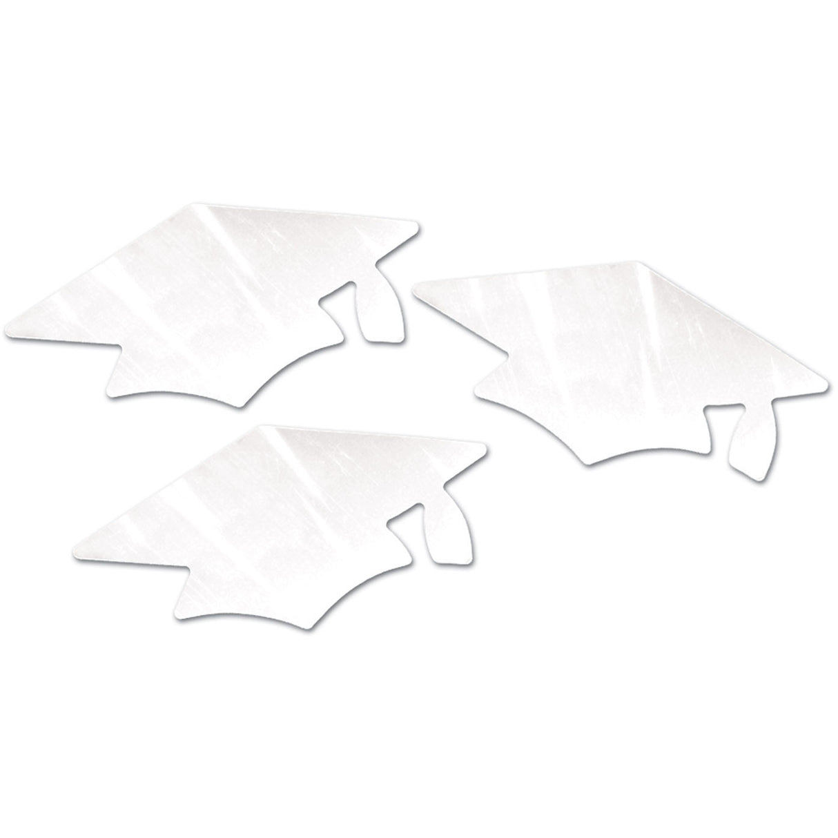 White Metallic Grad Cap Cutouts
