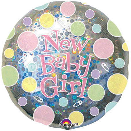 32" New Baby Girl Dots Holo. Flat