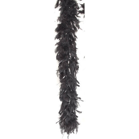 Black/Silver Tinsel Boa 72"
