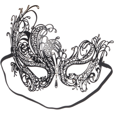 Black Metallic Mask with Swirls