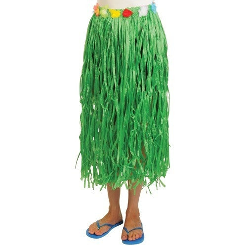 Adult Green Plastic Flower Hula Skirt (1ct)
