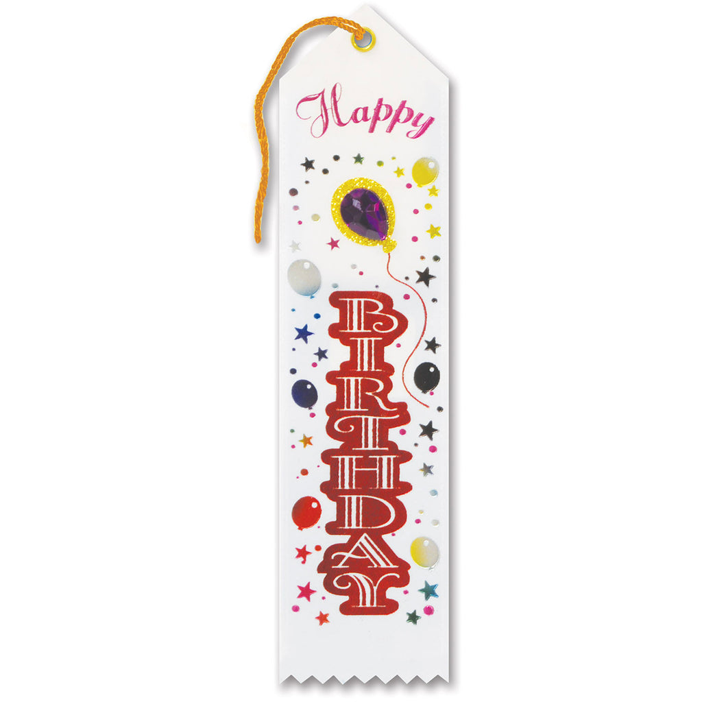 Happy Birthday Jeweled Ribbon