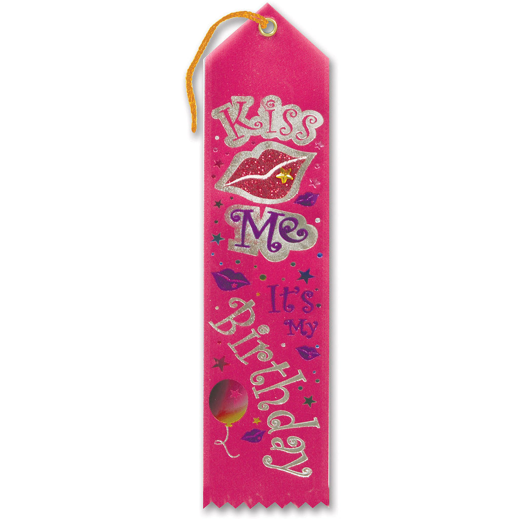 Kiss Me, It's My Birthday Jeweled Ribbon