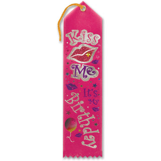 Kiss Me, It's My Birthday Jeweled Ribbon