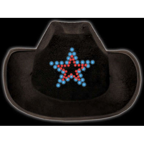 Black Lite Up Star Cowboy Hat