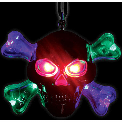 4" Light Up Multi Color Skull Necklace
