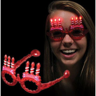 Light Up Red Birthday Glasses