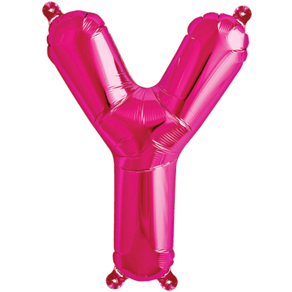 16" Y Magenta Foil Balloon