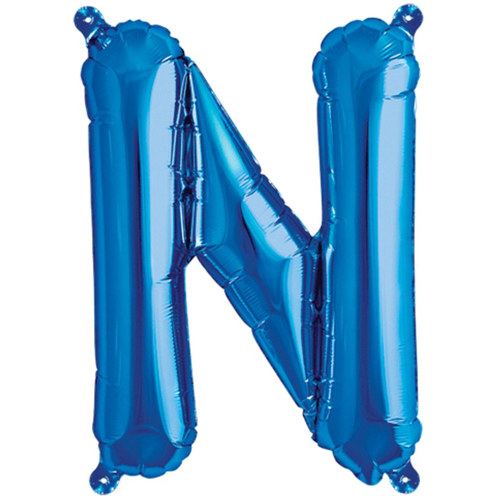16" Letter N Blue Foil Balloon