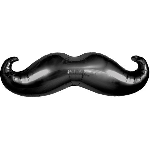 38" Mustache Black Helium Super Shape