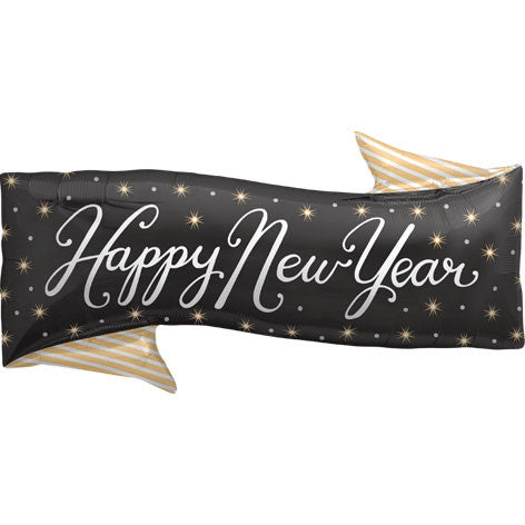 31" Happy New Year Banner Helium Shape Foil Balloon