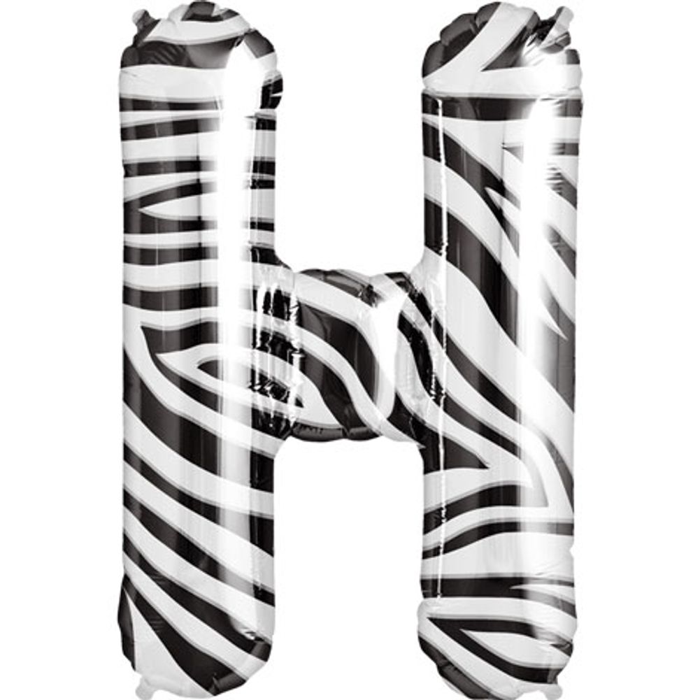 34" Letter H Zebra