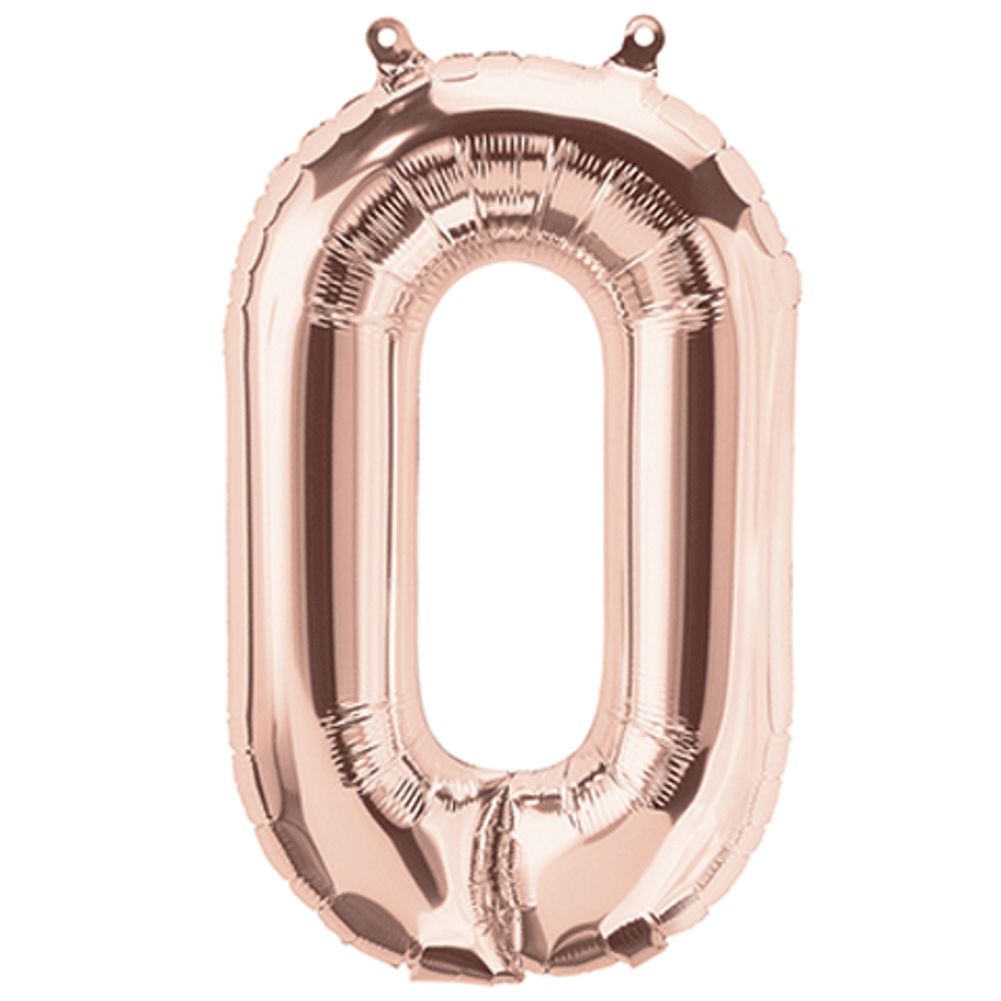 16" NUMBER 0 ROSE GOLD