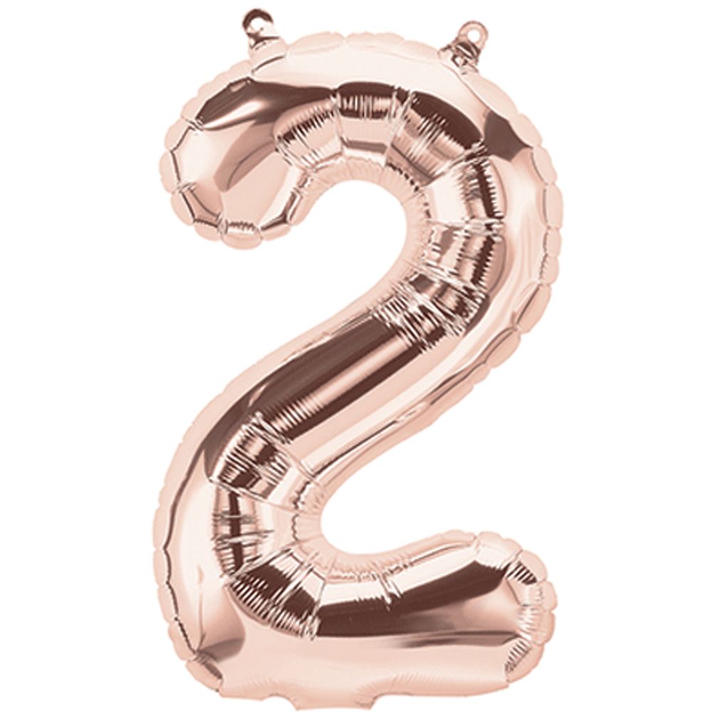 16" NUMBER 2 ROSE GOLD