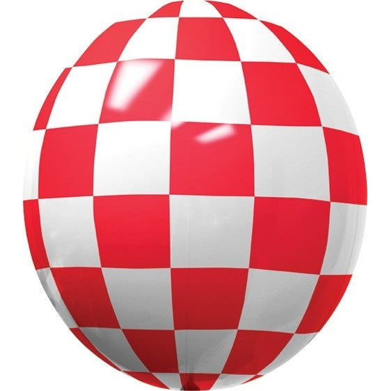 Balloon Gizmo Standard 17" Balloons - Red & White Checkered