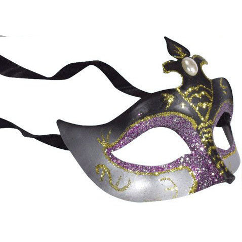 Purple/Black/Gold Half Mask