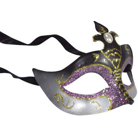 Purple/Black/Gold Half Mask