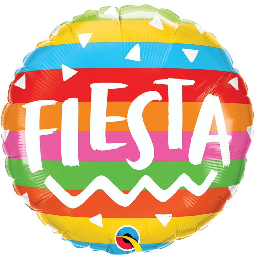 18" Fiesta Rainbow Stripes Foil Balloon (1ct)