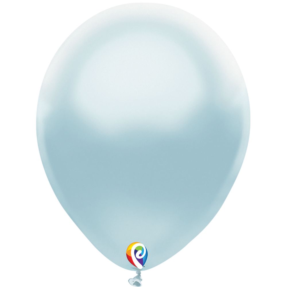 Funsational 12" Pearl Baby BLue Latex Balloons, 15ct