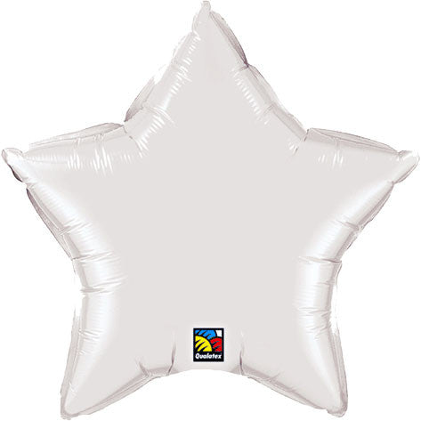 Micro White Star Foil Balloon
